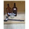 Image 1 : old bottles with horse design axle wrench and bottle