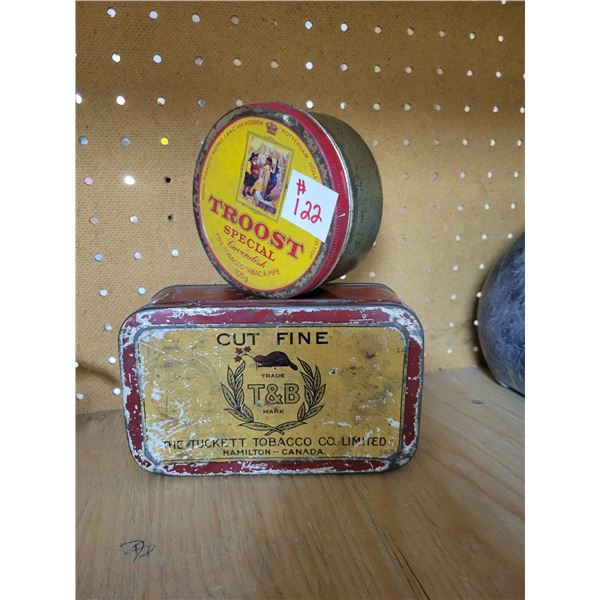 Very Rare Troost and Tuckett Tobacco tins