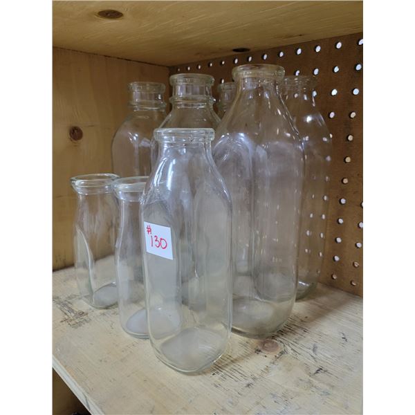 3 small milk jugs 6 large milk jugs