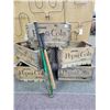 Image 1 : 5 wooden Pepsi boxes and 2 softball bats