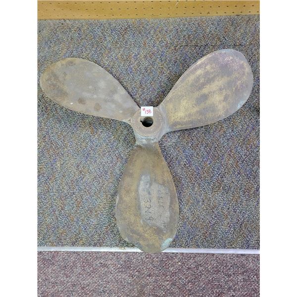 Brass boat propeller, approx. 22"