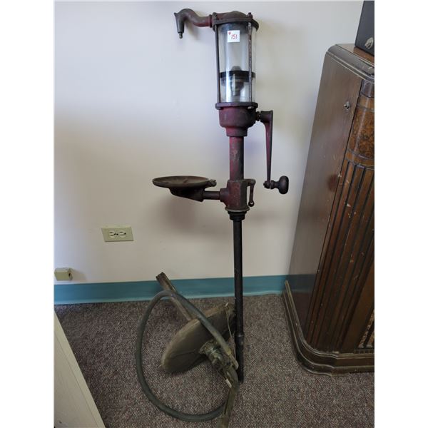 oil pump and a wooden pulley