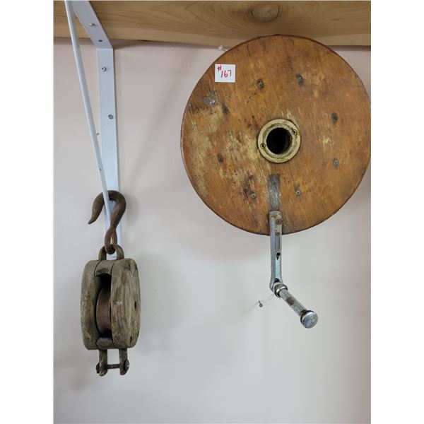 wooden salt water long line fishing reel