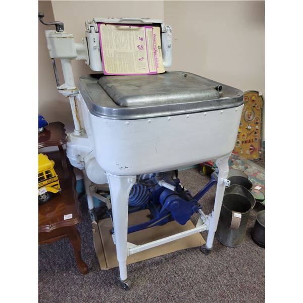 old Maytag washer with gas motor and manual