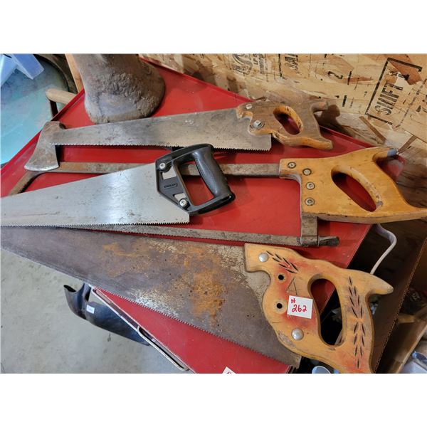 saws and a hatchet