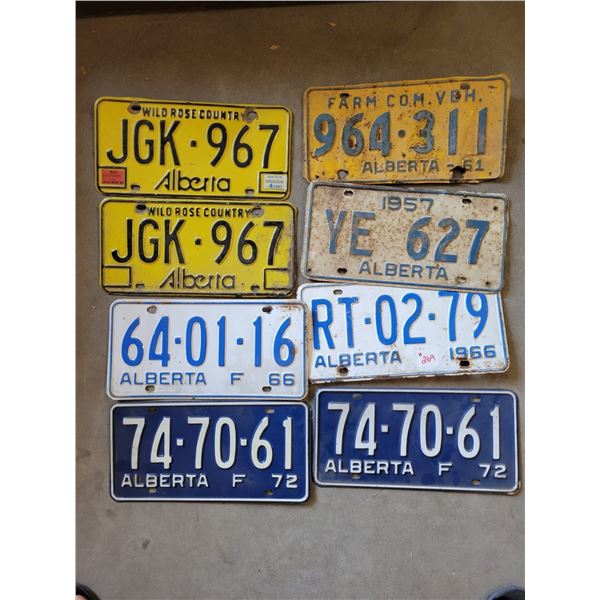 8 1960s and 70s licence plates