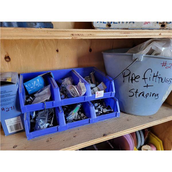 misc. bolts, screws, bin and pipe fittings