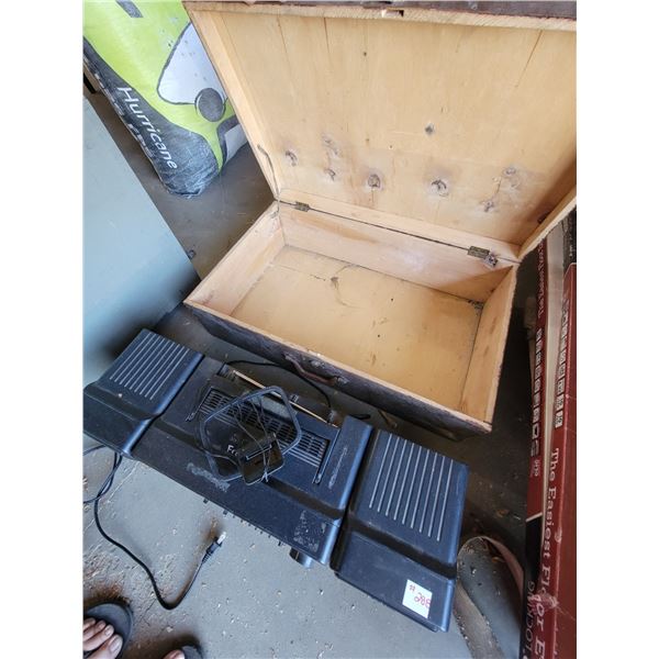 old suit case and Sony ghetto blaster