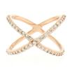 Image 4 : NEW 14k Rose Gold 0.50 ctw 45 Round Brilliant Diamond Simple X Ex Cross Band Rin