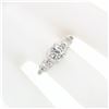Image 3 : Vintage 14k White Gold 0.37 ctw Round Diamond Solitaire & Accents Engagement Rin