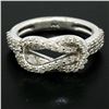 Image 4 : 14K White Gold 1.05 ctw Round Brilliant Diamond Interlocking Loop Love Knot Ring