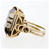 Image 5 : Vintage Handmade 14k Yellow Gold Smoky Emerald Step Cut Quartz Solitaire Ring