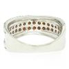 Image 4 : NEW Ladies 14k Gold 1.00 ctw Round White & Brown Diamond Wide Crossover Band Rin