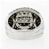Image 7 : Vintage .900 Platinum 1.30 ctw Pave Diamond Wide Domed Triple Stacked Band Ring