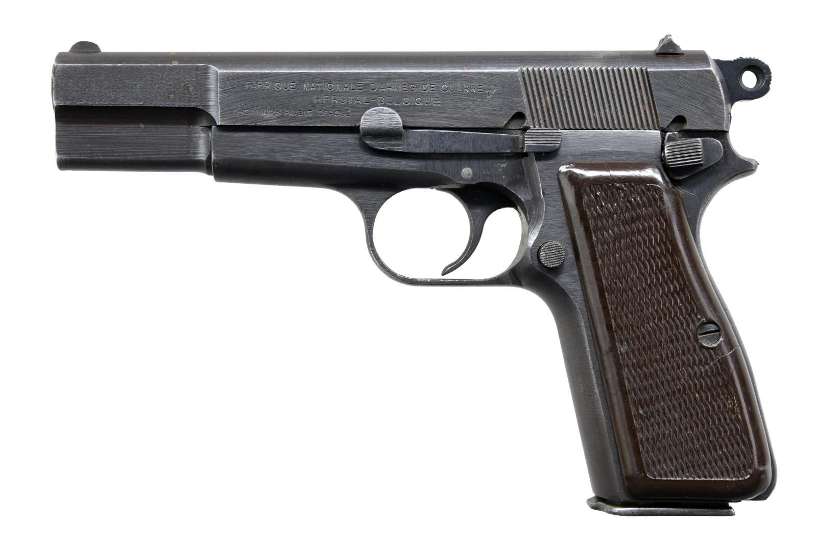 WW2 GERMAN MARKED FN HIGH POWER SEMI AUTO PISTOL.