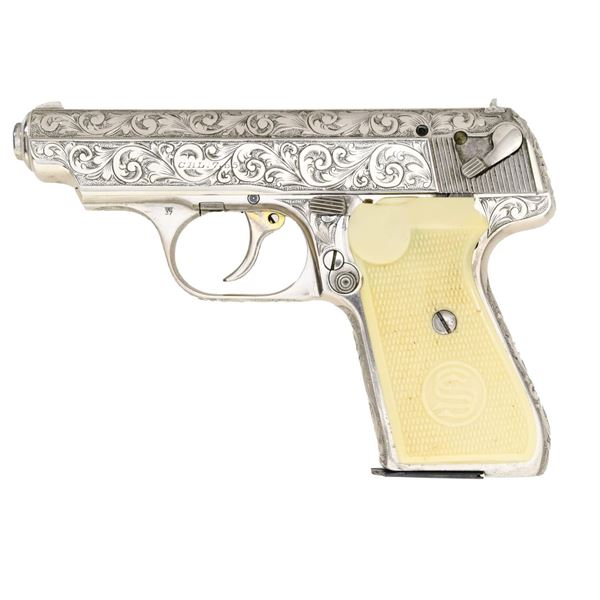 ENGRAVED SAUER 38H SEMI AUTO PISTOL.