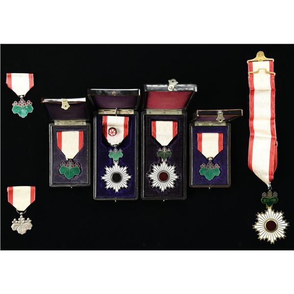 7 JAPANESE ORDERS OF THE RISING SUN.