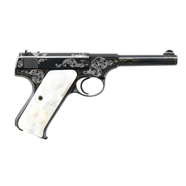 ATTRACTIVE CUSTOM ENGRAVED COLT WOODSMAN - Poulin Auctions