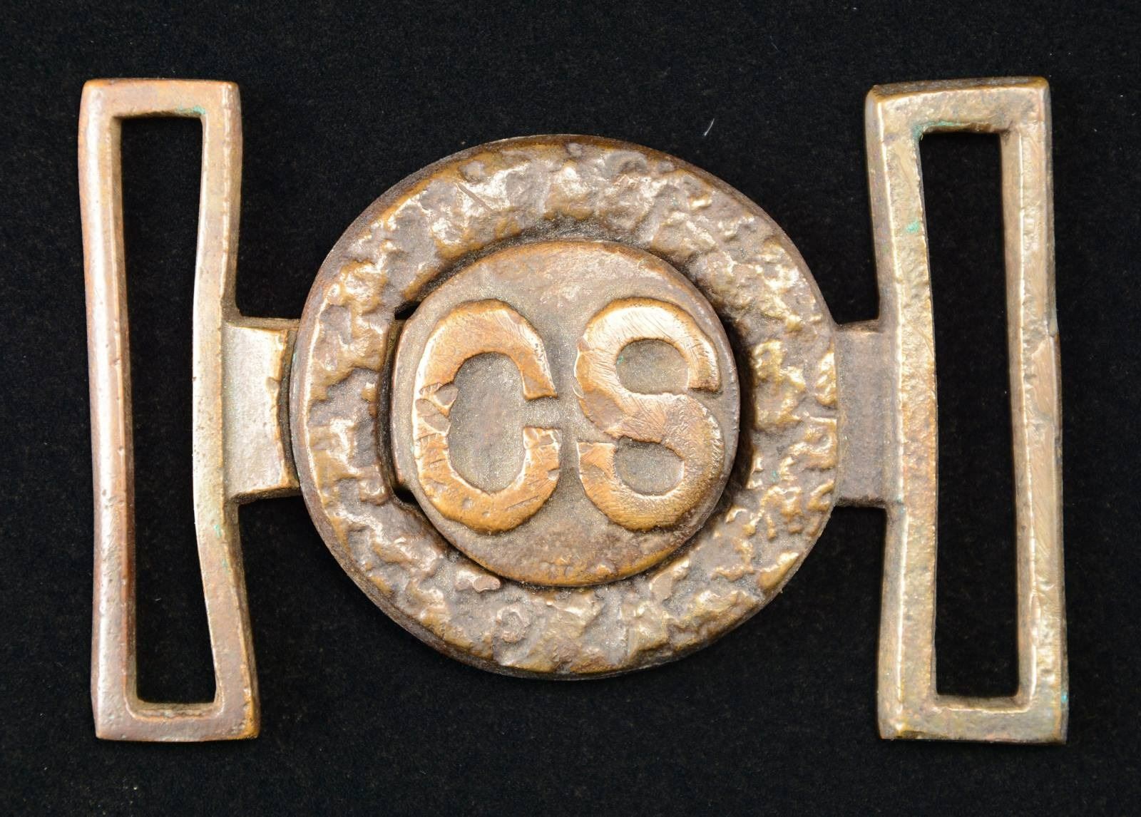 Cs Rope Border Buckle CONFEDERATE 2-PIECE INTERLOCKING CS BUCKLE BY - Poulin Auctions
