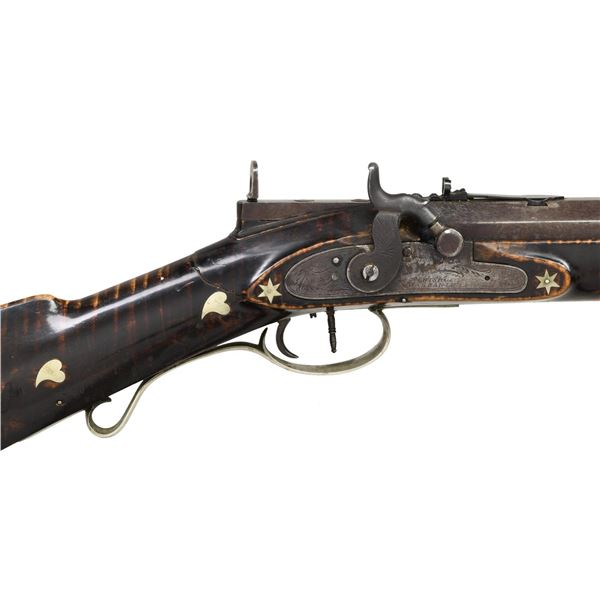 J. BISHOP AMERICAN PERCUSSION HALF STOCK RIFLE. - Poulin Auctions