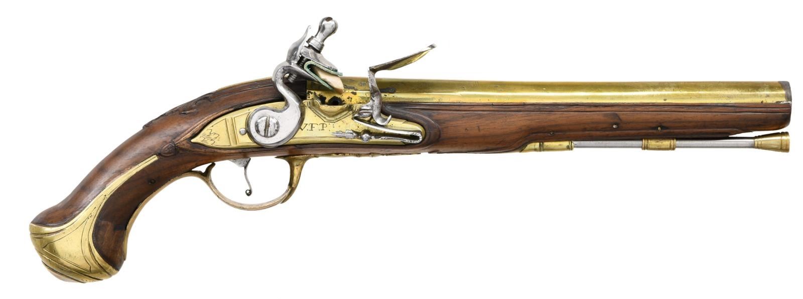 BRASS FLINTLOCK PISTOL. - Poulin Auctions