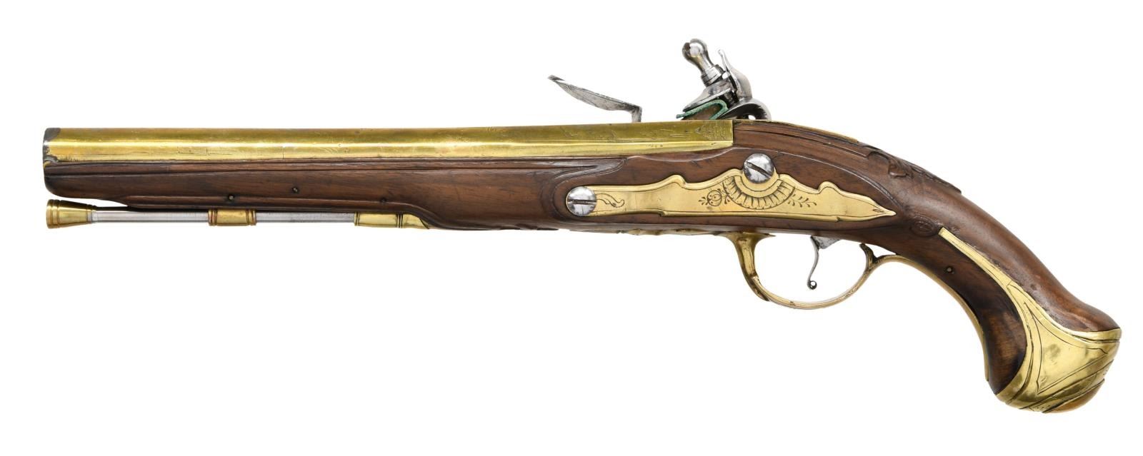 BRASS FLINTLOCK PISTOL. - Poulin Auctions