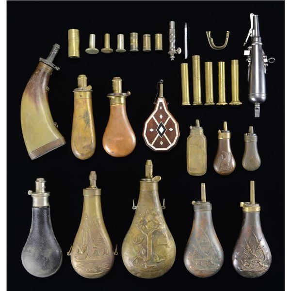 POWDER FLASKS & POWDER MEASURES.