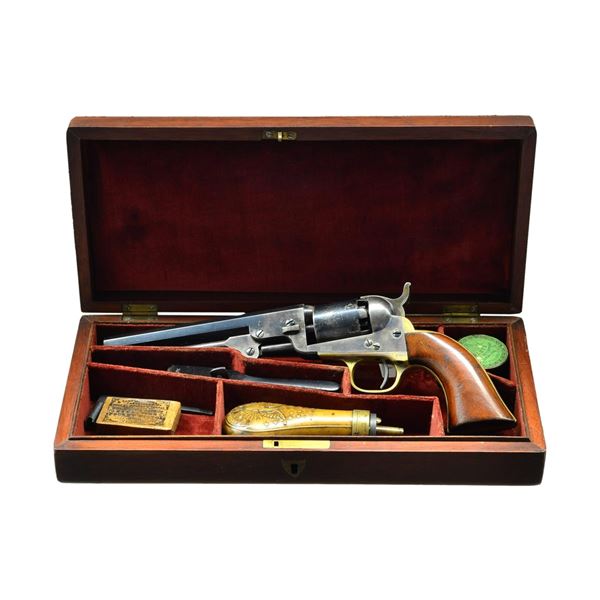 CASED COLT 1849 POCKET MODEL REVOLVER.