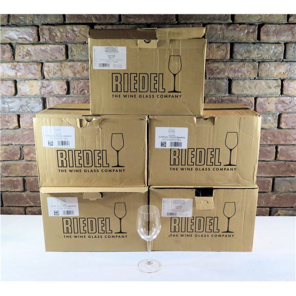 Qty 5 Boxes (12 glasses each - 60 total) Riedel Viognier Crystal (Lead Free) Wine Glasses