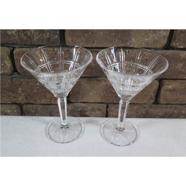 Qty 2 Marquis by Waterford Martini Glasses 4.5" dia, 7"H