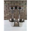 Image 2 : Qty 2 Sambonet Italy Wine Chiller Buckets on Pedestal Stands 9" dia, 24"H