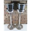 Image 1 : Qty 2 Sambonet Italy Wine Chiller Buckets on Pedestal Stands 9" dia, 24"H