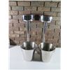 Image 2 : Qty 2 Sambonet Italy Wine Chiller Buckets on Pedestal Stands 9" dia, 24"H