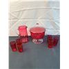 Image 1 : Covered Dish, 6 Glasses & Pitcher