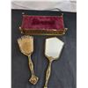 Image 8 : Vintage Vanity Set Consisting of Tissue Box, Mirror & Hair Brush