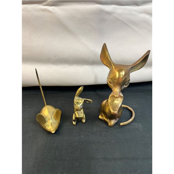 3 Brass Figurines