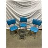 Image 1 : 3 Vintage Blue Chairs (2 Regular Chairs & 1 Chair with Built in Steps)