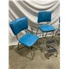 Image 2 : 3 Vintage Blue Chairs (2 Regular Chairs & 1 Chair with Built in Steps)