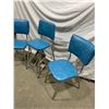 Image 3 : 3 Vintage Blue Chairs (2 Regular Chairs & 1 Chair with Built in Steps)