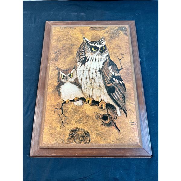 Wooden Owl Plaque Art