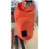 Image 3 : 2 NEW ORANGE DRY BAGS WITH CARRY STRAPS AND WATERPROOF BAG