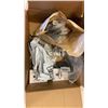 Image 1 : BOX OF AMAZON RETURNS - RECORDER MOUNTS, CABLE GUIDES, TISSUE DISPENSER KEYS