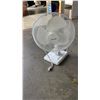 Image 2 : COOLER OF CLEANING SUPPLIES WITH TABLE FAN AND HEATER