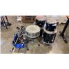 Image 1 : EVANS AND SONOR DRUM SET WITH STOOL