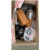 Image 1 : LARGE BOX OF COOKWARE AND HOUSE WARES