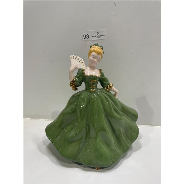 Vintage Porcelain Figurine In Green Dress