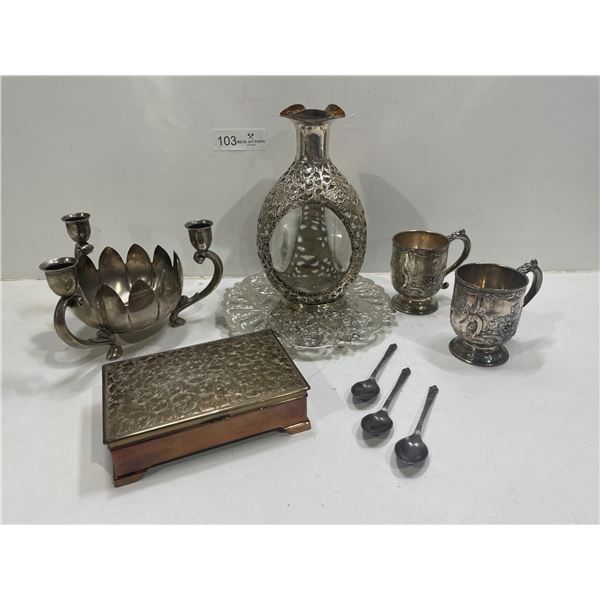 Assortment Of Silver Decorative Home And Dishware