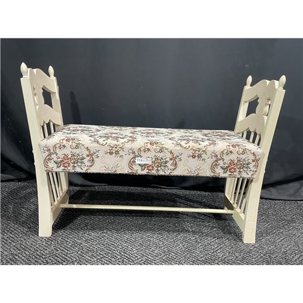 Antique Light Washed Designed Bench