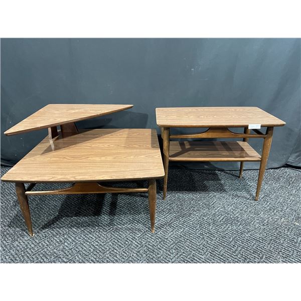 Mid-Century Modern Arborite & Wood Side Tables