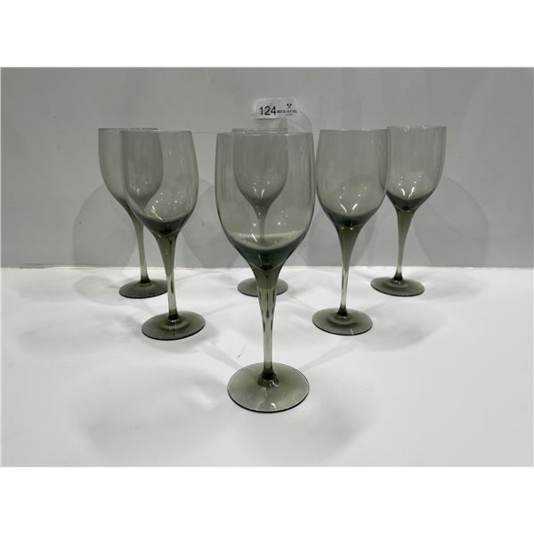 Complete Set Of Smokey Topaz Alcohol Glasses